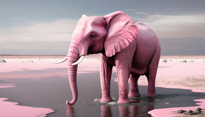 ピンク色の象_Pink Elephant_generative ai