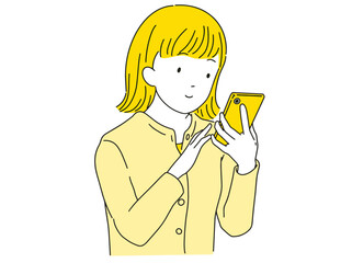 スマホで検索する女性