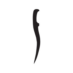 Asian dagger knife vector icon