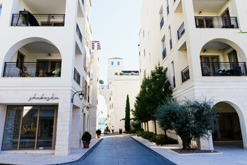 Tivat, Montenegro - February 15, 2023: The Porto Montenegro complex is located in the UNESCO-protected Bay of Kotor