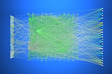 Data concept, Internet connection network high digital technology. 3D Render.