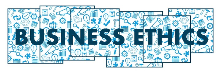 Business Ethics Business Texture Blue Squares Text Horizontal