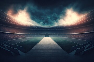 Sport Backgrounds. Soccer stadium. Generative AI