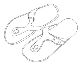 one line illustration of fashion pretty sandals