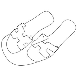 one line illustration of fashion pretty sandals