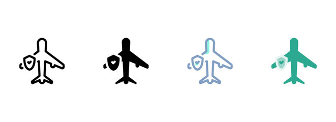 Simple vector icon on a theme aircraft, safety
