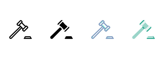Simple vector icon on a theme hammer of justice