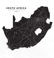 Fototapeta premium South Africa Map vector illustration poster and flyer