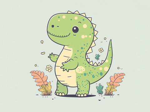 children's dinosaur illustration, AI generated