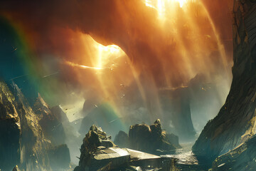 sunrise in the mountains ai generative