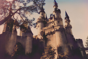city castle at night ai generative