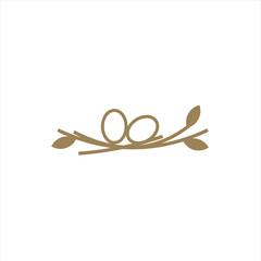 Nest bird logo. Logo is shaped with lines forming  a nest in brown gradient color, creating a nest bird logo.