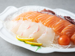 Salmon sashimi and octopus sashimi, sashimi
