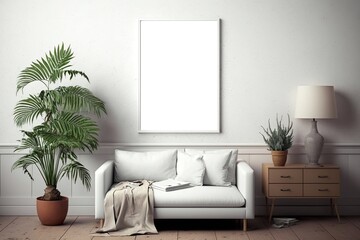 Living room poster mockup (AI generated)