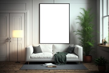 Living room poster mockup (AI generated)