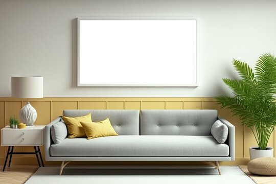 Living room poster mockup (AI generated)