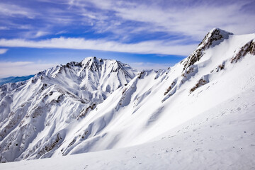 冬山登山の風景