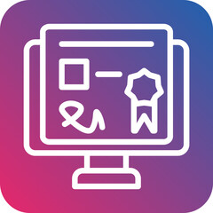 Vector Design Online Certificate Icon Style
