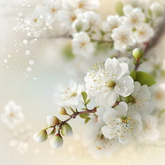 Obraz na płótnie Canvas Floral Spring Blossom Background Generative AI 