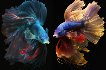 A beautiful betta fish, fighting fish, generative AI