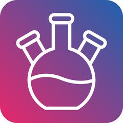 Vector Design Three Neck Flask Icon Style