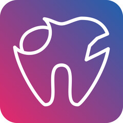 Vector Design Broken Tooth Icon Style