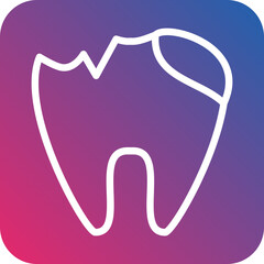 Vector Design Tooth Decayed Icon Style