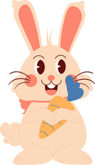 Easter day decorative elements hare . Easter symbols