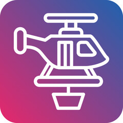 Vector Design Firefighter Helicopter Icon Style