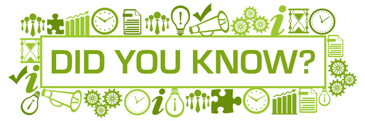 Did You Know Business Symbols Surrounded Box Green 