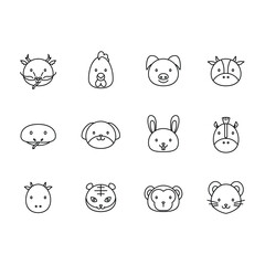 Chinese zodiac icon, can be used for logos or illustrations