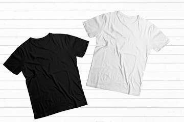 black and white t shirt Gildan T-shirt Mockup