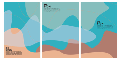 vector colorful fluid and liquid summer brochure background template