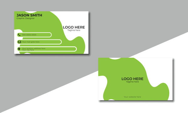 SIMPLE AND CLEAN, CORPORATE BUSINESS CARD- MINIMAL NAME CARD, CREATIVE BUSINESS CARD TEMPLATE