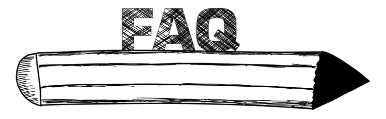 FAQ - Frequently Asked Questions Pencil Scribble Texture Text 