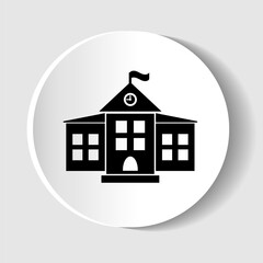 School vector icon, isolated building on a light background