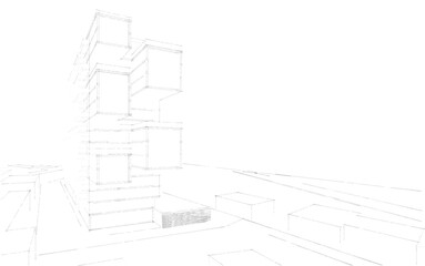 Modern architecture 3d rendering 