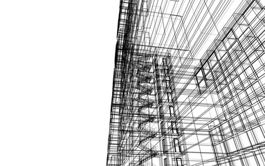 Abstract architecture background 3d illustration 