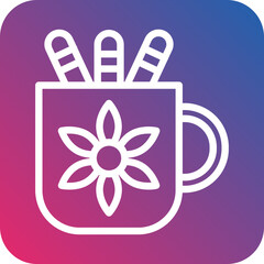 Vector Design Pencil Cup Icon Style