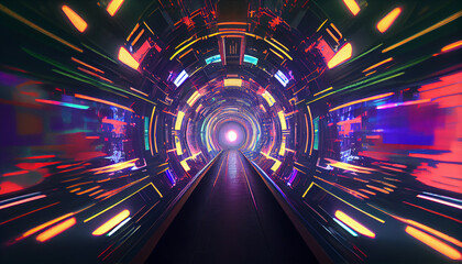 Time portal, travel through time, conceptual generative ai illustration