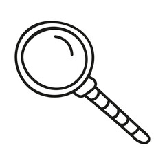 Hand drawn search icon. Vector illustration, doodle style.
