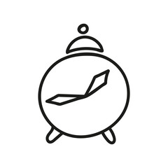 Hand drawn alarm clock icon. Vector illustration, doodle style.
