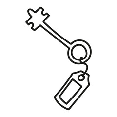 Hand drawn key icon. Vector illustration, doodle style.
