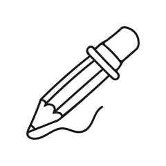 Hand drawn pencil icon. Vector illustration, doodle style.
