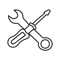 Hand drawn tools icon. Vector illustration, doodle style.
