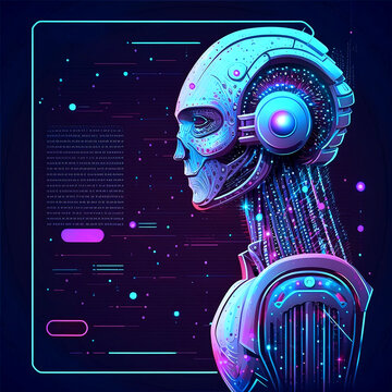 Concept of thinking, background with brain, Abstract Artificial intelligence. Technology web background