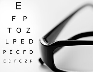 glasses on display on a table at an optician shop no people stock image stock photo