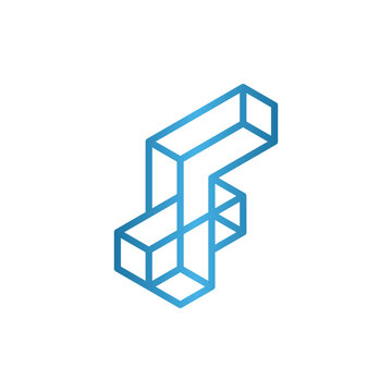 recommend clip art: Letter f block monogram line geometric logo