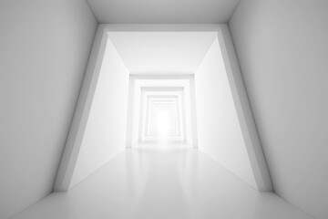 Abstract architecture background. White empty room interior