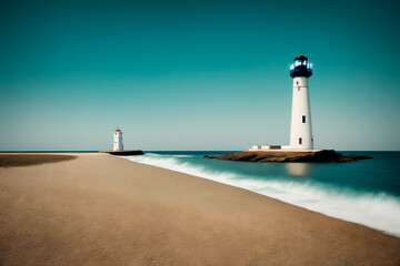 lighthouse concept art illustrtion. Generative ai.